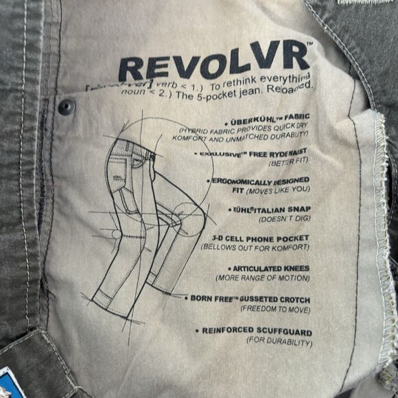 Kuhl Men's Hiking Revolvr Pants Green Vintage Patina Dye Size 36x32.5 READ - Picture 10 of 12